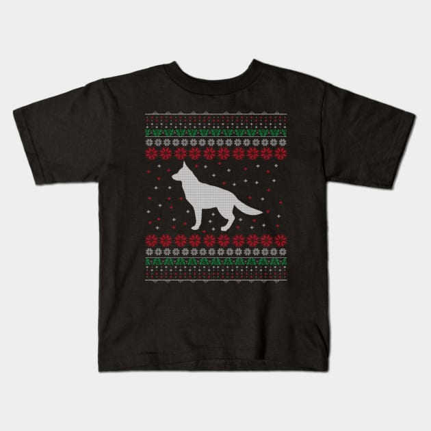 German Shepherd Dog Lover Ugly Christmas Sweater Gift Kids T-Shirt by uglygiftideas